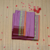 Semi silk cotton baby pink saree with jari boarder