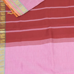 Semi silk cotton baby pink saree with jari boarder