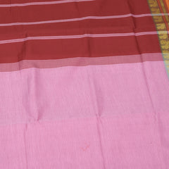 Semi silk cotton baby pink saree with jari boarder
