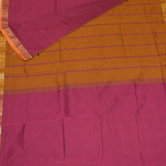 Semi silk cotton purple saree with jari boarder