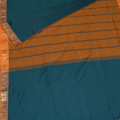 Semi silk cotton green saree with jari boarder