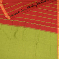 Semi silk cotton pista green saree with jari boarder