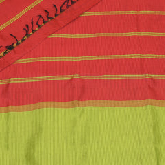 Semi silk cotton pista green saree with jari boarder