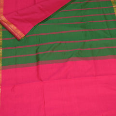 Semi silk cotton pink saree with jarik boarder