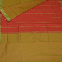 Semi silk cotton green saree with jari boarder