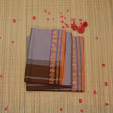 Semi silk cotton blue saree with jari boarder