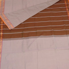 Semi silk cotton blue saree with jari boarder