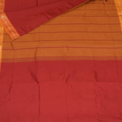 Semi silk cotton red saree with jari boarder