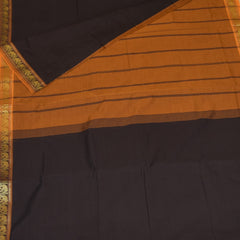 Semi silk cotton brown saree with jari boarder