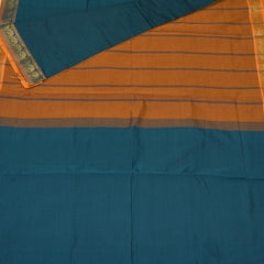 Semi silk cotton rama green saree with jari boarder