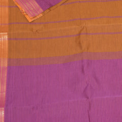 Semi silk cotton purple saree with jari boarder