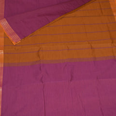 Semi silk cotton purple saree with jari boarder