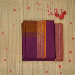 Semi silk cotton pink saree with jari boarder