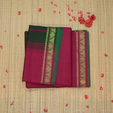 Semi silk cotton pink saree with jari boarder