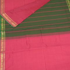 Semi silk cotton pink saree with jari boarder