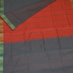 Semi silk cotton rama green saree with jari boarder