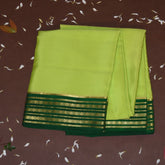 Mysore crepe silk lime green saree with jari boarder