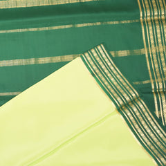 Mysore crepe silk lime green saree with jari boarder