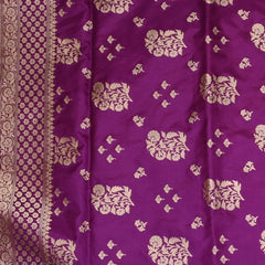 Banarasi Rani Pink Saree Jari Boarder with Blouse