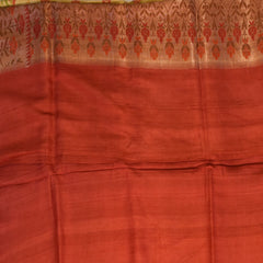 Benerasi tussar georgette mustard yellow saree