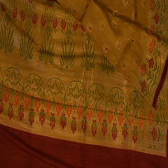 Benerasi tussar georgette mustard yellow saree
