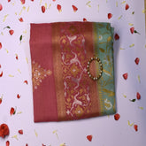 Benarasi georgette sky blue saree with thread & jari work