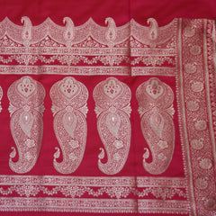 Art Silk Benarasi rani pink saree with jari boarder