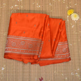 Art Silk Benarasi orange saree with jari boarder