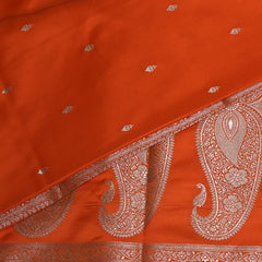 Art Silk Benarasi orange saree with jari boarder