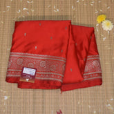 Art Silk Benarasi red saree with jari boarder