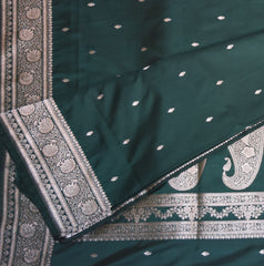 Art Silk benarasi bottle green saree with jari boarder