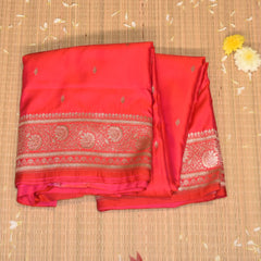 Art Silk benrasi shot red saree with jari boarder