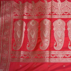 Art Silk benrasi shot red saree with jari boarder
