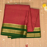 Mysore crepe silk dark pink jari boarder