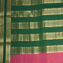 Mysore crepe silk dark pink jari boarder
