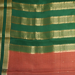 Mysore crepe silk fire orange saree with jari boarder