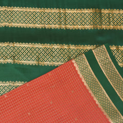 Mysore crepe silk fire orange saree with jari boarder