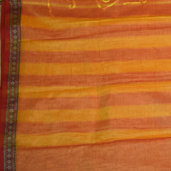 Mangalagiri pure cotton mustard yellow saree with red thread boarder