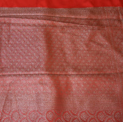Georgette tussar red saree with full jari work and boarder