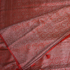 Georgette tussar red saree with full jari work and boarder