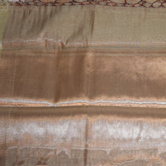 Semi Silk Cotton Ash saree with jari boarder