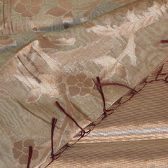 Semi Silk Cotton Ash saree with jari boarder
