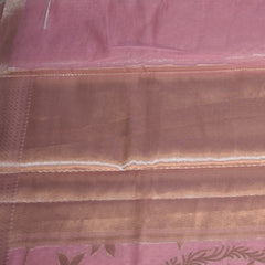 Semi Silk Baby pink saree with jari boarder
