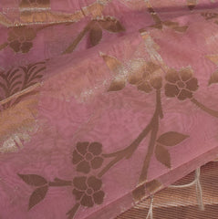 Semi Silk Baby pink saree with jari boarder