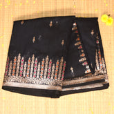 Semi Silk Cotton Black Saree with jari boarder