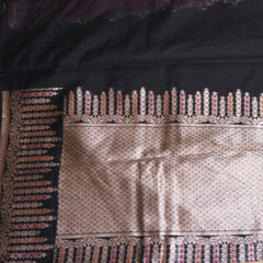 Semi Silk Cotton Black Saree with jari boarder