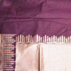 Semi Silk Cotton Purple saree with jari boarder