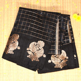 Semi Cotton Silk Black saree with jari boarder