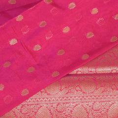 Semi Silk Rani Pink saree with jari boarder