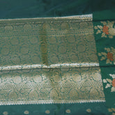 Semi Silk Bottle green saree with jari boarder